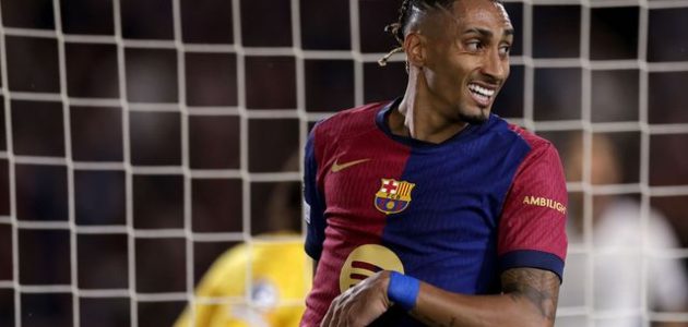 نجم برشلونة رافينيا يحطم الرقم القياسي للنادي الذي كان يحمله سابقًا ليونيل ميسي بعد تألقه في التعادل 3-3 ضد إنتر ميلان